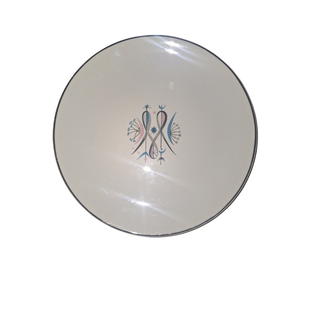 Paden Preview Bone Ash Glaze‎ Mid Century Modern 7 Inch Plate Atomic Calligraphy